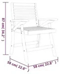 vidaXL 3-tlg. Garten-Essgruppe Massivholz Akazie - Braun