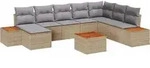 vidaXL Gartensofa-set mit Kissen 9 pcs Beige Poly Rattan - Beige