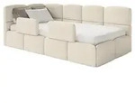 Selsey Cloudy &ndash; Jugendbett 90x200 cm, linksseitig, mit Boucl&eacute;-Bezug und