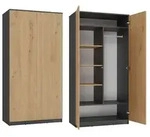 Topeshop SD-90 ANT/ART KPL, Garderobe, 7 Regale, 2 T&uuml;r(en), Eiche, Partikelbord,