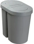 plast team Abfalltrenner SEATTLE DUO 2 x 25 Liter silber - Grau