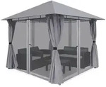 Sekey Gazebo 300 x 300 cm Pavillon Gartenzelt mit 4 Seitenteilen und 4 Moskitonetz,