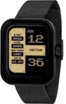 Smartwatch S-03 mit Mineralglas, 47.15 x 40.15 mm, 3 atm wasserdicht - Schwarz