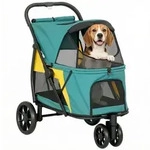 PawHut Hundewagen Faltbar Hundebuggy mit Kissen Netzfenster R&uuml;ckentasche -
