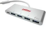 ROLINE USB 3.2 Gen 1 Hub, 4fach, Typ C Anschlusskabel, mit 1 PD-Port