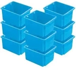 12x Aufbewahrungsbox, stapelbar, nestbar, 32 Liter, LxBxH 455x360x245 mm, blau...