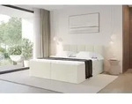 ALTDECOR Boxspringbett - H4 Matratze und Topper - FAMA - 180x200 - Beige -