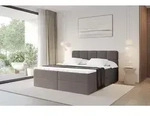 ALTDECOR Boxspringbett - H4 Matratze und Topper - FAMA - 120x200 - Braun -