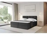 ALTDECOR Boxspringbett - H3 Matratze und Topper - FAMA - 200x200 - Schwarz -