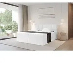 ALTDECOR Boxspringbett - H4 Matratze und Topper - FAMA - 200x200 - Wei&szlig; -