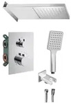Sapho KIMURA Thermostat-Unterputz Duscharmatur, Box, 3 Wege, Chrom - Silber