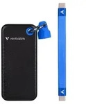 Verbatim Pocket SSD Schl&uuml;sselanh&auml;nger mit Kabelbefestigung - 128GB Schwarz/Blau,