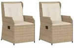 vidaXL Gartenbank 2 stk. Beige Poly-Rattan - Beige