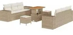 vidaXL Gartensofa-set 9 Stk. Beige Poly Rattan - Beige