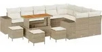 vidaXL Gartensofa-set 13 Stk. Beige Poly-Rattan - Beige