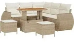 vidaXL Gartensofa-set 8 Stk. Beige Poly-Rattan - Beige