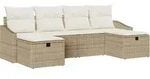 vidaXL Gartensofa-set 6 Stk. Poly-Rattan - Schwarz