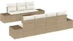 vidaXL Sofa Set 8 Stk. Beige [Synthetisch]: Poly Rattan - Beige