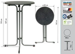 MFG Stehtisch 80 cm klappbar, anthrazit/schiefer, wetterfest - Grau