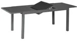 Merxx Ausziehtisch 150 (210) x 90 cm, graphitfarbenes Gestell / graue Glasplatte,