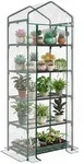 Outsunny Foliengew&auml;chshaus Mini-Gew&auml;chshaus mit 5 Regale Transparent Kunststoff -