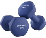 SONGMICS Hanteln, 2er Set, 2 x 5 kg, Hantelset, Kurzhanteln, Hexagon,