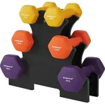 SONGMICS Hantel-Set, Hexagon, mit Hantelst&auml;nder, Hause - Gelb/Orange/Lila
