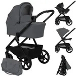 Lionelo Kinderwagen Carmine 3in1 mit Autositz i-Size, Babywanne & Buggy,...