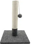 Tyrol Kratzs&auml;ule f&uuml;r Katze 42 cm aus Jute und Stoff grau und wei&szlig; -...