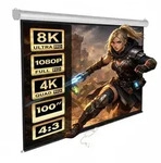 Heimkino Rolloleinwand 200x150cm 4:3 Rollo Beamer Leinwand LCD DLP LED 3D FullHD