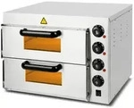 VERTES Gastro Pizzaofen mit Doppelkammer, feuerfestem Stein, 3000W, Timerfunktion und