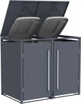 Westmann JGBF214LH-2, Westmann Pedura 2 Metall M&uuml;lltonnenbox mit Fu&szlig;pedal 2x240 L