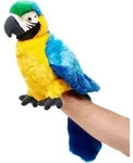 Uni-Toys - Handpuppe Papagei mit drehbarem Kopf - 26 cm (H&ouml;he) - Pl&uuml;sch-Handpuppe -