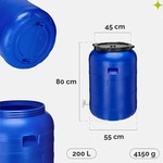 Garronda 200 Liter Weithalsfass BPA-frei Futtertonne Fass mit Hahn Universalfass