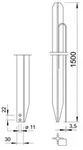 OBO Bettermann Vertr Kreuzerder 1,5m m.Bandeisenfahne 213 1500 M