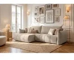 Ecksofa mit Schlaffunktion & Bettkasten &ndash; Skandi 4-Sitzer Schlafsofa in...