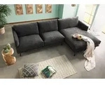 MASSIVMOEBEL24.DE|Ecksofa 285x161x81 Silikon-Feder Mix schwarz TRIENT - Schwarz