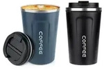 ERBO Thermobecher to go auslaufsicher, Kaffeetasse Edelstahl mit Deckel,