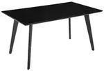 BELIANI Esstisch Schwarz Tischplatte 150 x 90 cm Metallbeine K&uuml;chentisch