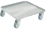 Roller f&uuml;r 500x500 mm Kisten, Edelstahl, Rollen verzinkt, geschlossen, Trg 250 kg