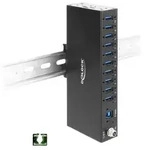 Delock Industrie Hub 10 x USB 5 Gbps Typ-A mit 8 kV - Schwarz