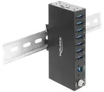 Delock Industrie Hub 7 x USB 5 Gbps Typ-A mit 8 kV - Schwarz