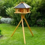 Vogelhaus V 20 Stein mit Solarbeleuchtung und St&auml;nder