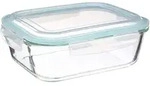 5Five Frischebehalter mit Deckel - Glas - luftdicht - mit Clips - 26 x 21 x 8 cm -