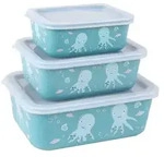 AWAVE&reg; Aufbewahrungsbox rPET 400/730/1.300 ml Set 3-teilig | T&uuml;rkis - T&uuml;rkis