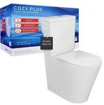 sanicomfort Erh&ouml;hte Stand-WC Kombination Cozy Plus 46,5 cm sp&uuml;lrandlos, inkl.