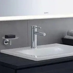 Duravit Circle Einhebel-Waschtischmischer M mit Zugstangen-Ablaufgarnitur - Silber