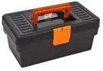 Werkzeugkasten 12 Zoll Basic Line schlagfestes PP Schwarz-orange mit zus&auml;tzlichem
