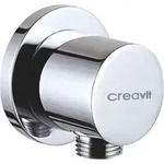 Creavit Chrom Messing Wandanschlussbogen Rund Wandbogen Au&szlig;engewinde - Silber