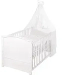 roba Babybett 70 x 140 aus Holz inkl. textile Ausstattung 'Fox & Bunny' - Set mit